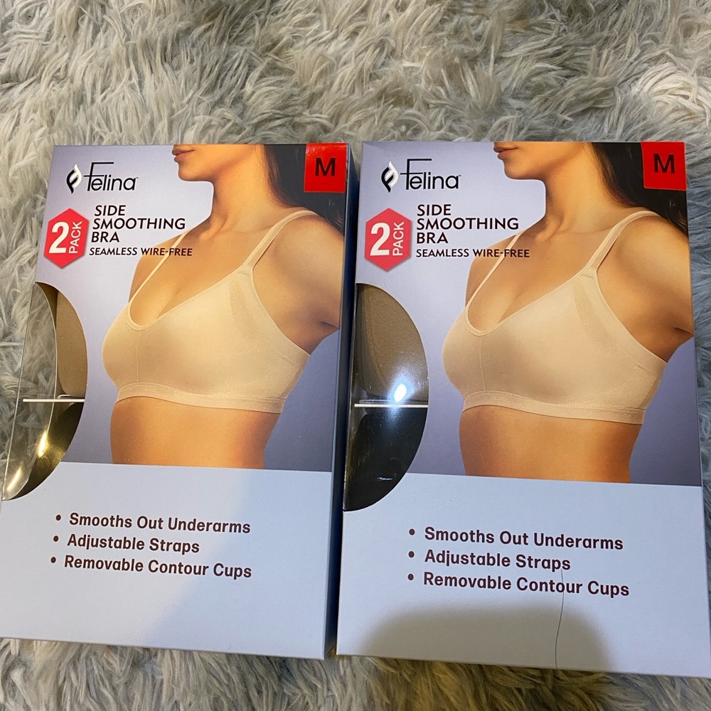 Set of 2~]Felina Women's Seamless Wire-Free Bra 【medium】